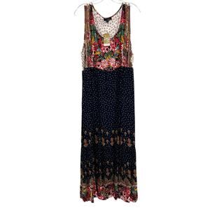 Suzanne Betro women’s floral tiered smocked sleeveless maxi dress